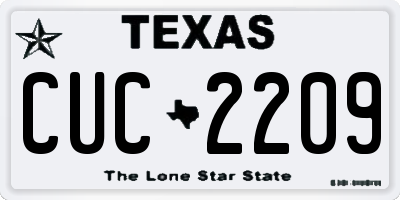 TX license plate CUC2209