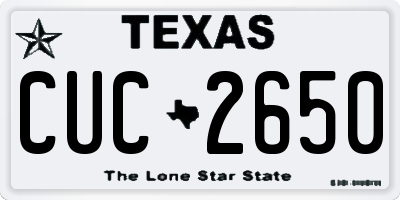 TX license plate CUC2650