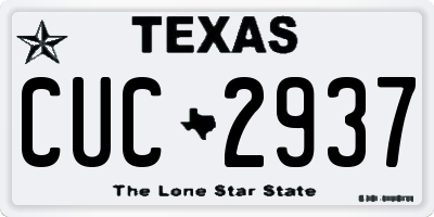 TX license plate CUC2937