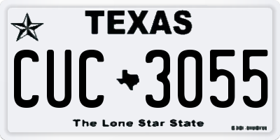 TX license plate CUC3055