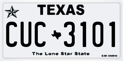TX license plate CUC3101