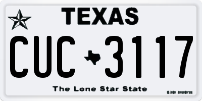 TX license plate CUC3117