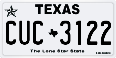 TX license plate CUC3122