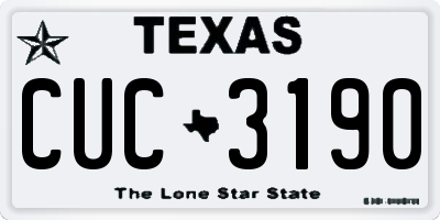 TX license plate CUC3190
