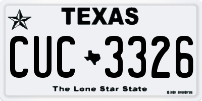 TX license plate CUC3326