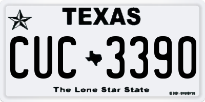 TX license plate CUC3390
