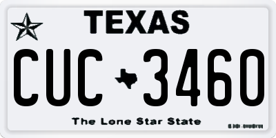 TX license plate CUC3460