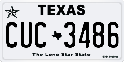 TX license plate CUC3486