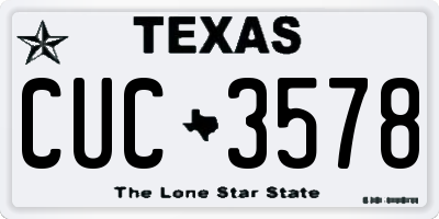 TX license plate CUC3578