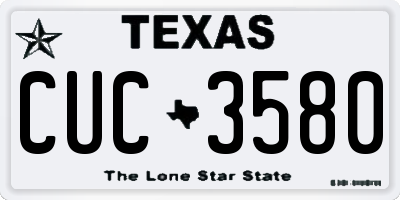 TX license plate CUC3580