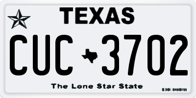 TX license plate CUC3702