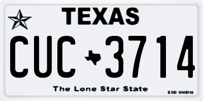 TX license plate CUC3714