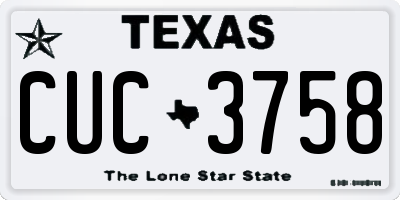 TX license plate CUC3758
