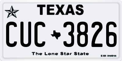 TX license plate CUC3826