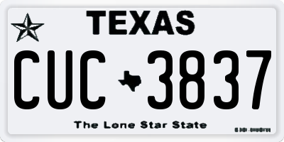 TX license plate CUC3837
