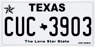 TX license plate CUC3903