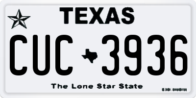 TX license plate CUC3936