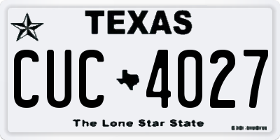 TX license plate CUC4027