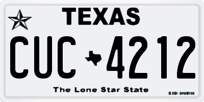 TX license plate CUC4212