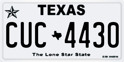 TX license plate CUC4430