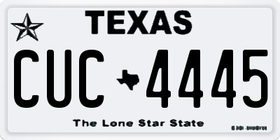TX license plate CUC4445