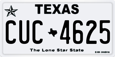 TX license plate CUC4625