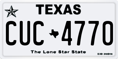 TX license plate CUC4770