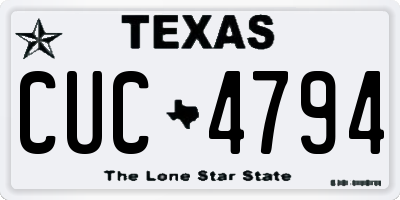 TX license plate CUC4794