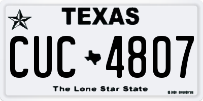 TX license plate CUC4807