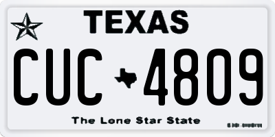 TX license plate CUC4809