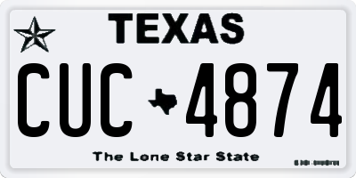 TX license plate CUC4874