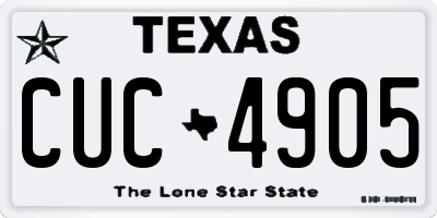 TX license plate CUC4905