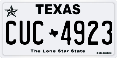 TX license plate CUC4923