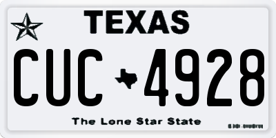 TX license plate CUC4928