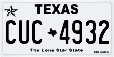 TX license plate CUC4932