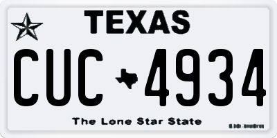 TX license plate CUC4934