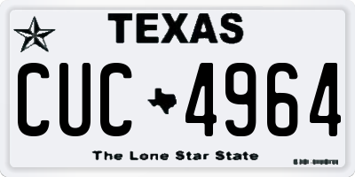 TX license plate CUC4964