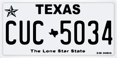TX license plate CUC5034