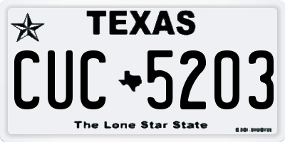 TX license plate CUC5203