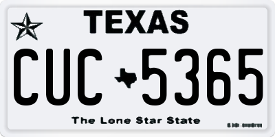 TX license plate CUC5365