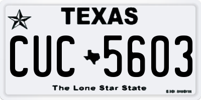 TX license plate CUC5603