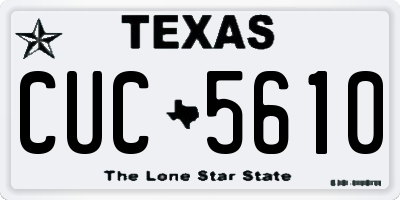 TX license plate CUC5610