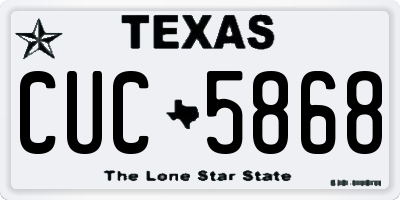 TX license plate CUC5868