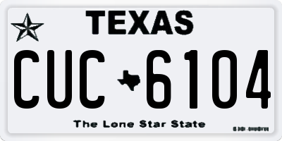 TX license plate CUC6104