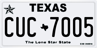 TX license plate CUC7005