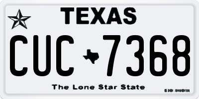 TX license plate CUC7368