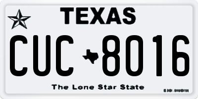 TX license plate CUC8016