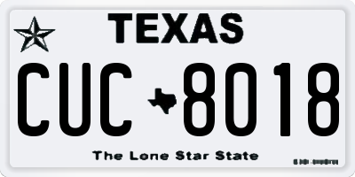 TX license plate CUC8018