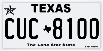 TX license plate CUC8100