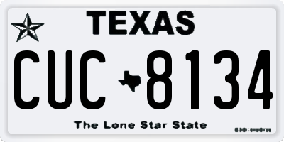 TX license plate CUC8134